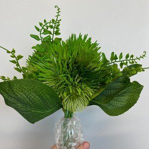 Artificial Greenery Bouquet Bush 7 Stems 12in Green